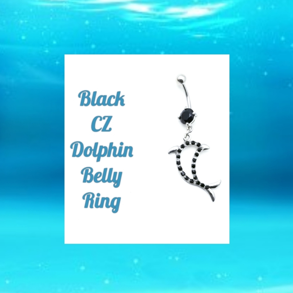 5/$10 | Black Dolphin CZ Belly Ring